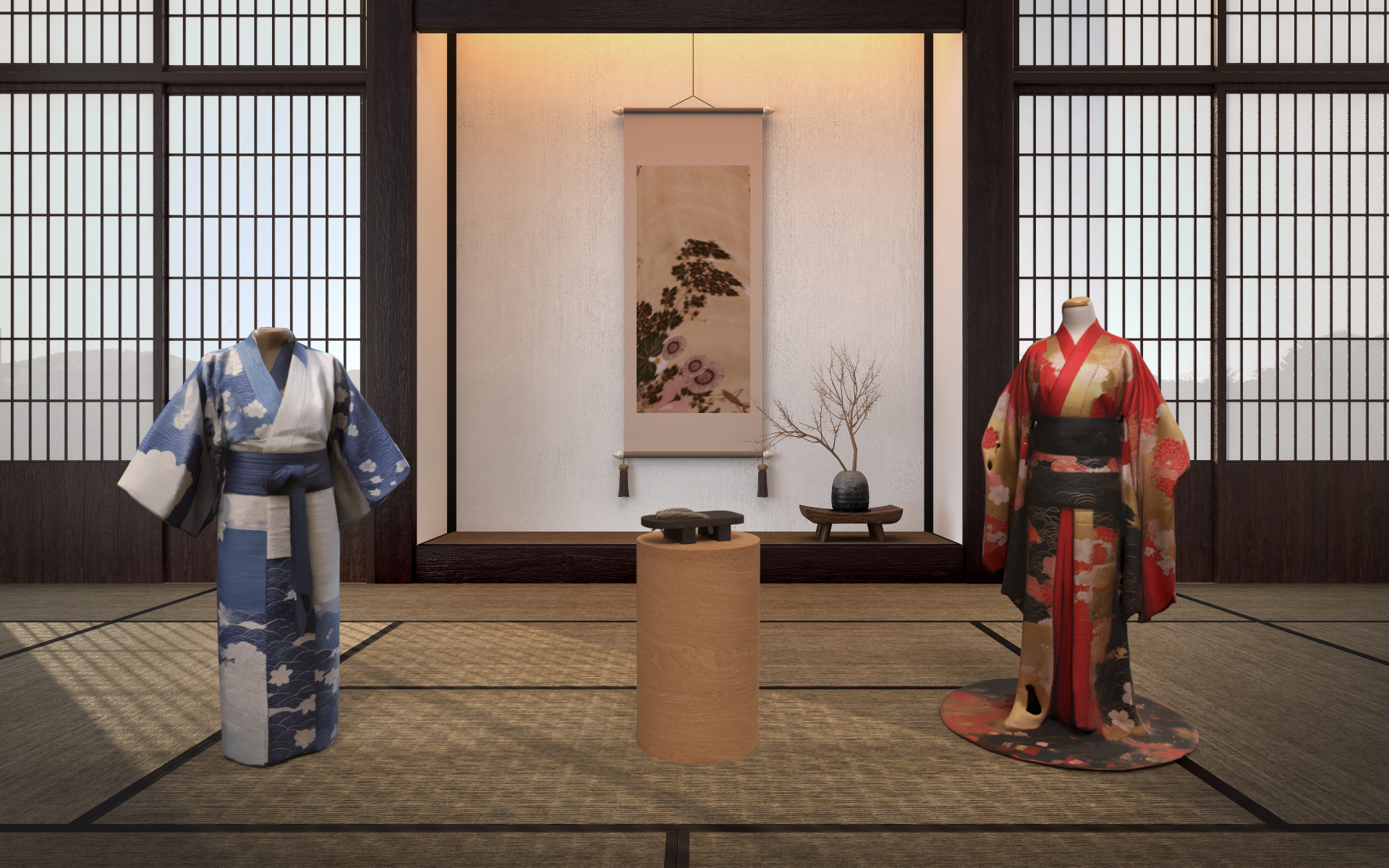 Japanese traditional clothing display